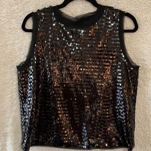 𝅺WHO What Wear Black Sequin Top